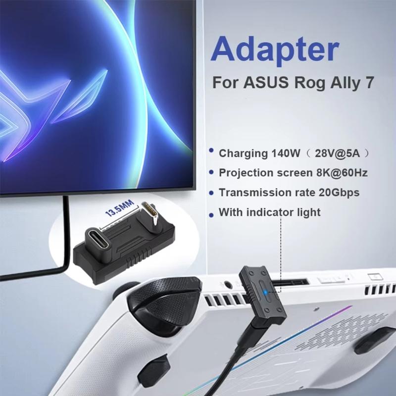 Быстрый удлинительный адаптер 20 Гбит/с 8K60 Гц PD140 Вт для портативных игровых устройств ROG