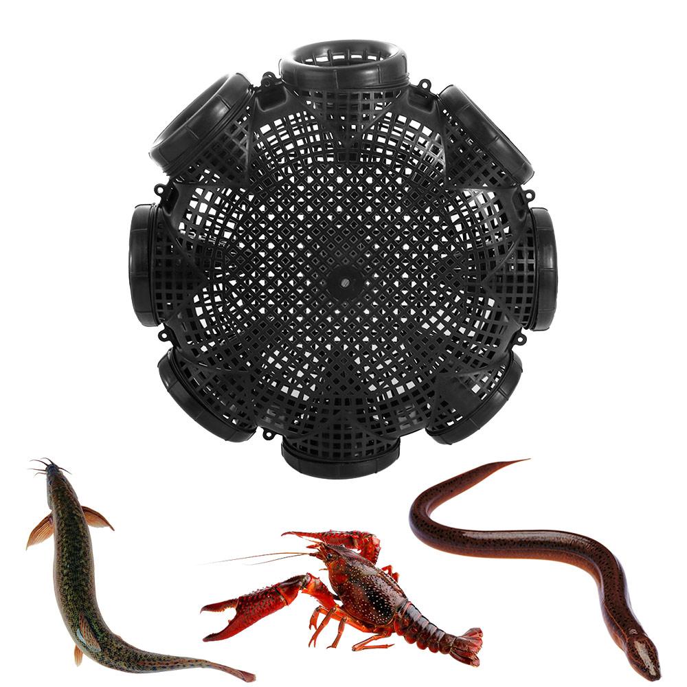 3/6/8 отверстий Черная клетка-садок для рыбы Пластиковая иловая клетка Рыболовный горшок Ловушка для гольца Смешанная рыба