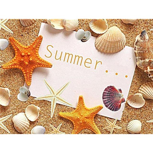 Полный круглый дрель 5D Алмазная картина Морская ракушка Пейзаж Вышивка крестом DIY Алмазная вышивка