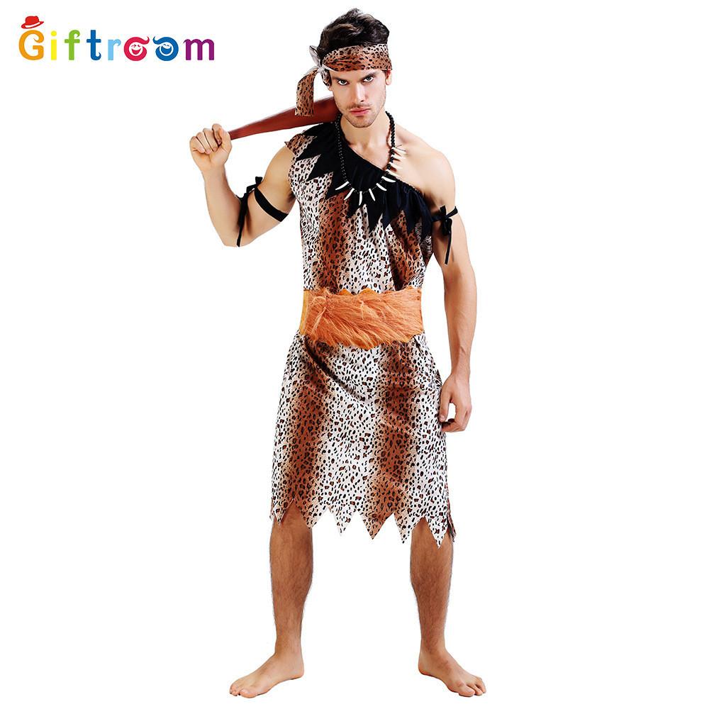 Современный первобытный дуэт Леопардовый принт Дикий костюм Смешной наряд для сцены
