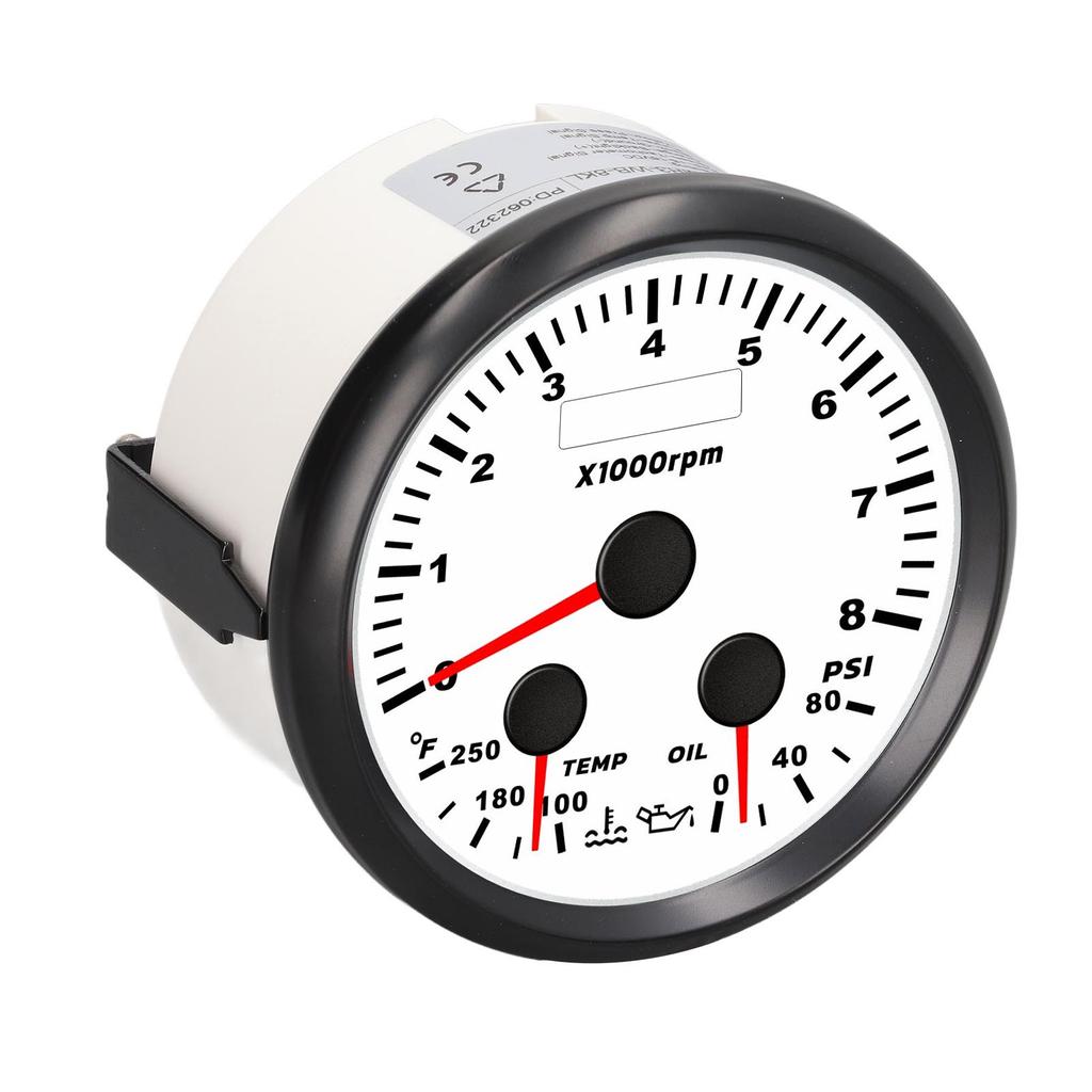 85мм 3,35 дюйма Многофункциональный тахометр 8000 об/мин Датчик температуры воды Датчик давления масла с красной подсветкой для яхты, автодома