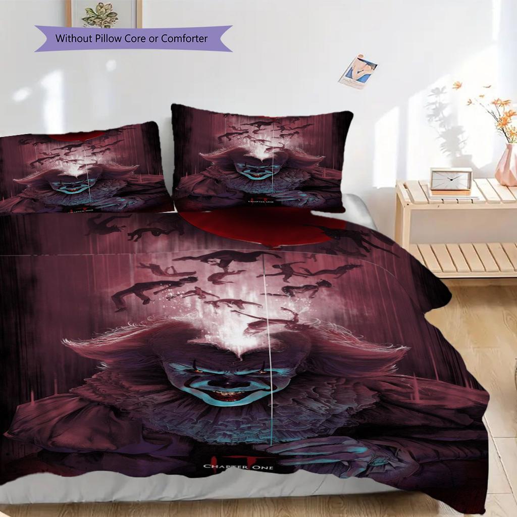 Clown Horror Chapter One Bedding 1 Duvet Cover 2 Pillowcase Without Core Soft And Comfortable Bedding Set Christmas Birthday Gift Bedding
