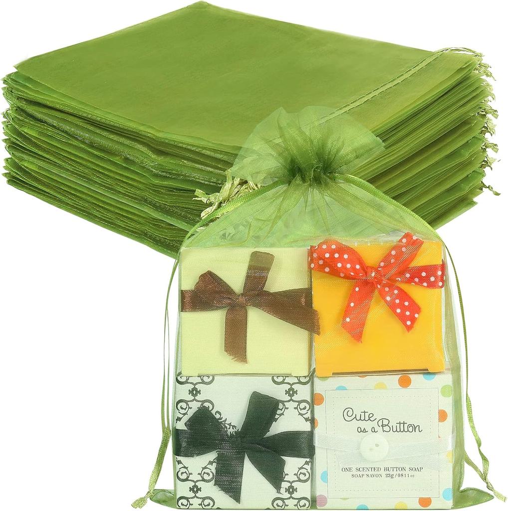 10/50/100 шт. румяно-розовые мешочки из органзы, большие, 6 x 9 дюймов, подарочные мешочки с завязкой, сетчатые мешочки для вечеринок на Рождество, свадьбу, детский душ