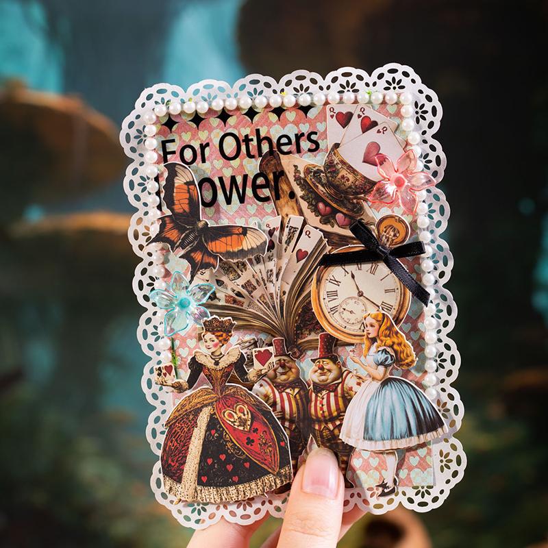 25 pcs Alice theme DIY collage dceorative paper Scrapbooking Material handmade Diary Album Junk Journal Supplies