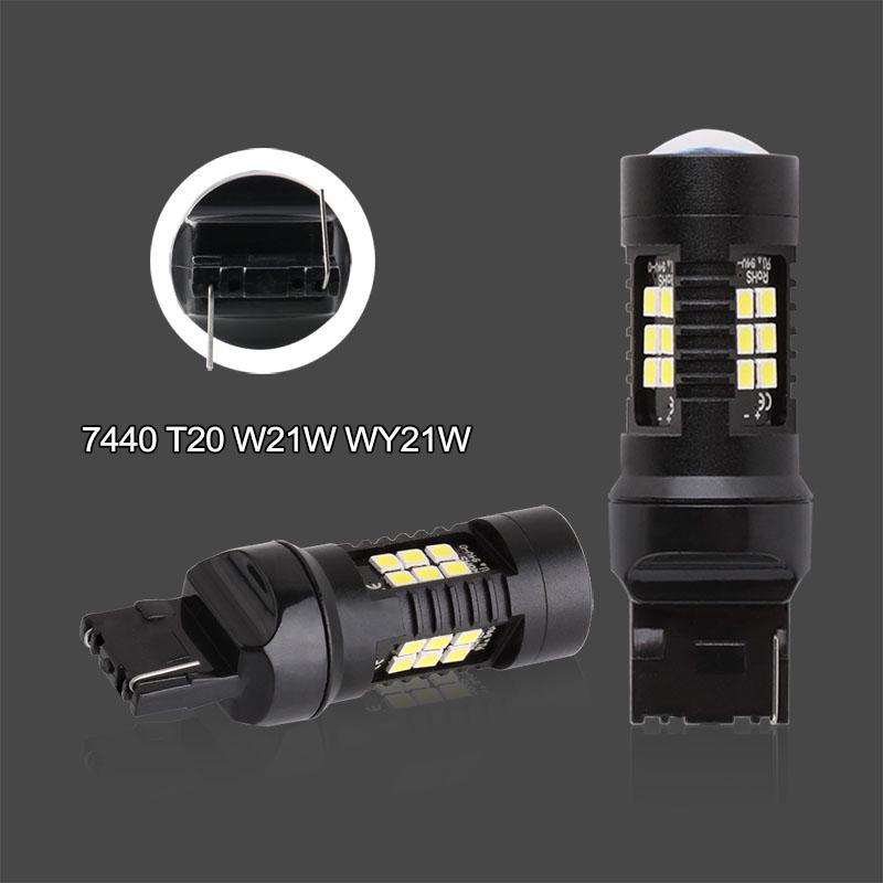 2шт 1200Lm T20 W21W LED W21 / 5W LED WY21W 7440 7443 Светодиодная лампа T25 3157 3156 p27 / 7w автомобильный тормозной фонарь заднего хода 12 В лампа указатель поворота