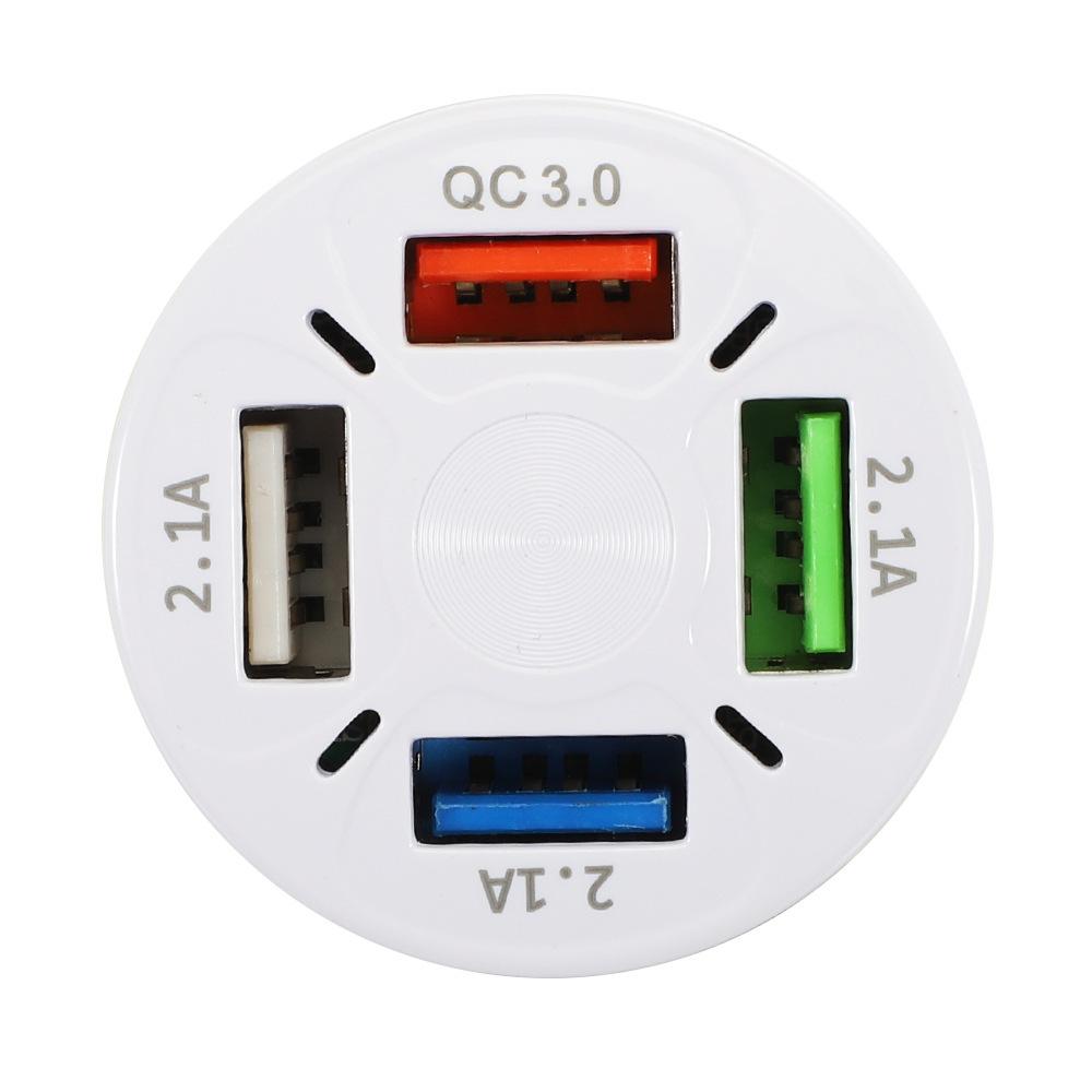 Автомобильное зарядное устройство 35 Вт 7A QC3.0 4USB, быстрое зарядное автомобильное зарядное устройство, автомобильное зарядное устройство для одного-четырех устройств