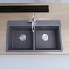 Кухонная мойка TLXT со встроенной двойной чашей из кварцевого камня