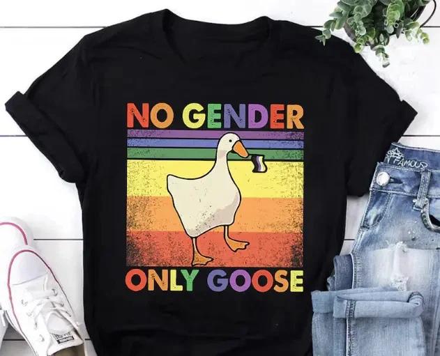 Duck LGBT Pride Shirt Funny Goose No Gender Only Goose Tee
