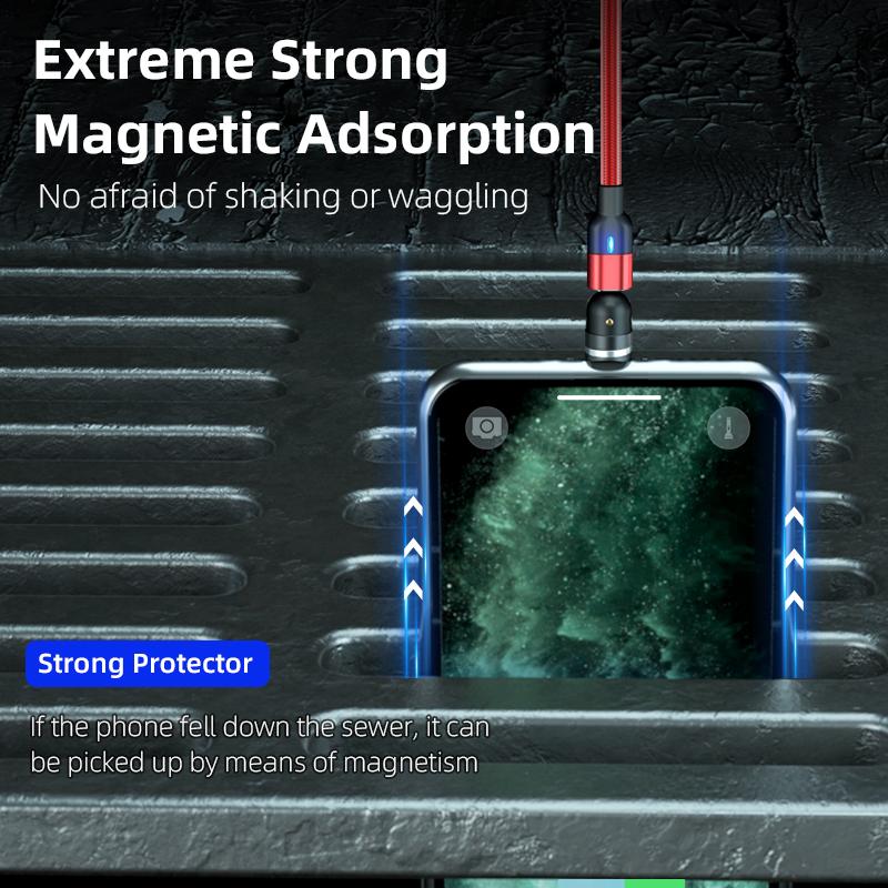 1 м 2 м 3 м Магнитный зарядный кабель Micro USB Type C телефонный зарядный кабель для Samsung Xiaomi USB шнур провод 540 градусов вращающийся