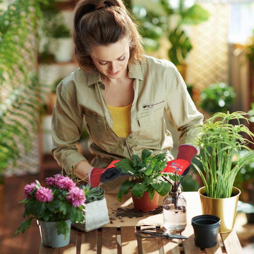 Защитные рабочие перчатки с нитриловым покрытием для работы и деревообработки [HPHST] Перчатки, Перчатки, 12 штук Мужские - Сенсорный экран, Нескользящие,