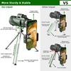 Green 40X60 Monocular Telescope with High Magnification and High-definition Night Vision, Adult Outdoor Viewing Glasses