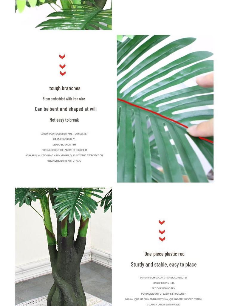 Большая искусственная пальма «Рыбий хвост» напольная | Комнатная искусственная зелень для декора гостиной