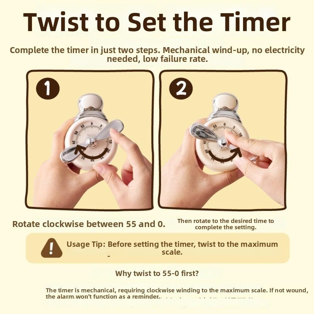 Adsorbable Kitchen Cooking Timer Self Discipline Baking Reminder For School Kitchen Office