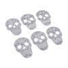 6 Pieces DIY Skull Rhinestone Patch Appliques Iron On Bags Clothes Sewing