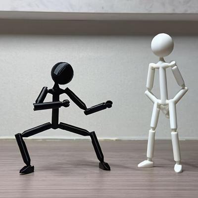 1/2 шт. 3D-печать Спичка Подвижные суставы Игрушка Снятие стресса Человечек Фиджет Человек Фигурка Человек-палка Модель Украшение для рабочего стола