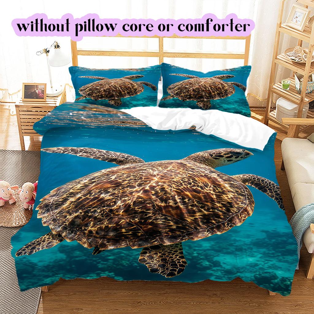 Seawater marine organisms Pattern Bedding,Quilt Set Quilt Cover Pillowcase Home Birthday Gift (1*duvet cover+2*pillowcase,without core)