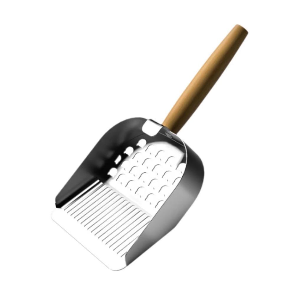 2 in 1 Pet Waste Shovel Wood Handle Toilet Garbage Picker Sturdy Litter Box Scooper For Puppy