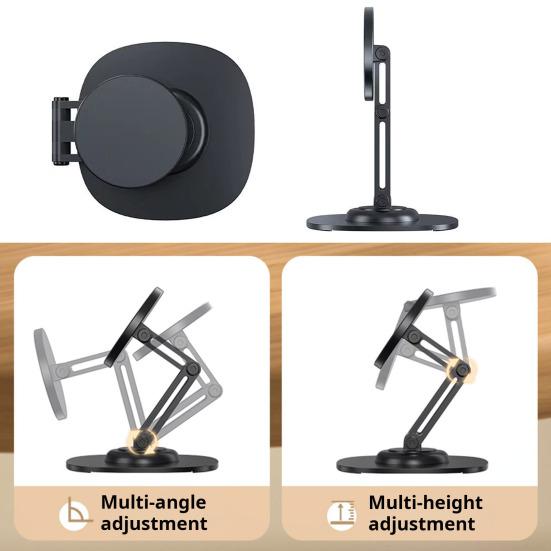 Держатель для мобильного телефона с противоскользящим покрытием, большой магнит, регулировка угла наклона на 360 градусов, складная подставка для мобильного телефона