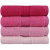 Ensemble de 4 serviettes a main - 50 x 90 cm - Rose