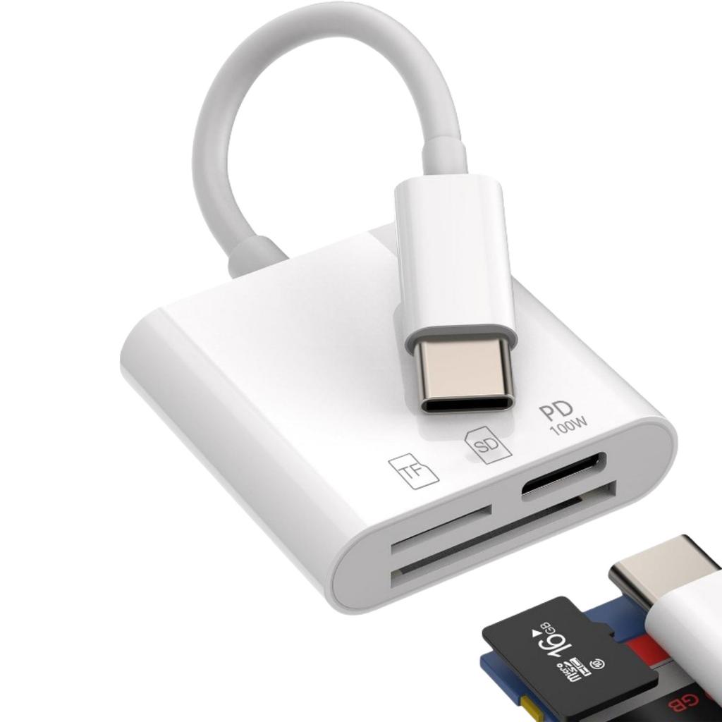 Type-C External Phone Card Reader SD/TF/CF Memory Card Adapter USB Flash Drive Camera Cable