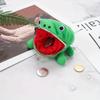 Adorable Anime Frog Wallet Coin Purse Key Chain Cute Plush Frog Cartoon Purse for Women Bag Accessories