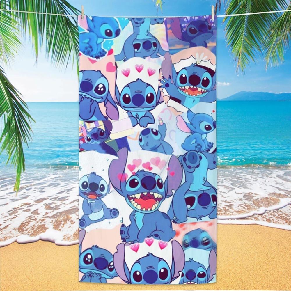 Western Anime Pattern Soft Thick Microfiber Large Towel For Children Beach Swimming