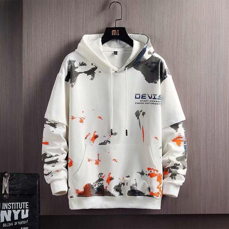 Men's 2021 Trendy Hong Kong Style Hooded Sweatshirt - Spring/Autumn Casual Versatile Loose Fit