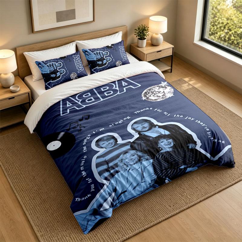 3Pcs Bedding SetABBA Soft Bed Sheet and Two Pillowcases Home Bedroom Decor