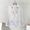 Men Shirt Long Sleeve Solid Color Fuzzy Tassel Button-down Cardigan Mid Length