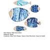 5Pcs/Set Wooden Fish Wall Decoration Farmhouse Rustic Nautical Blue Fish Wall Art Sculpture Home Living Room Bathroom Wall Decorative Sign