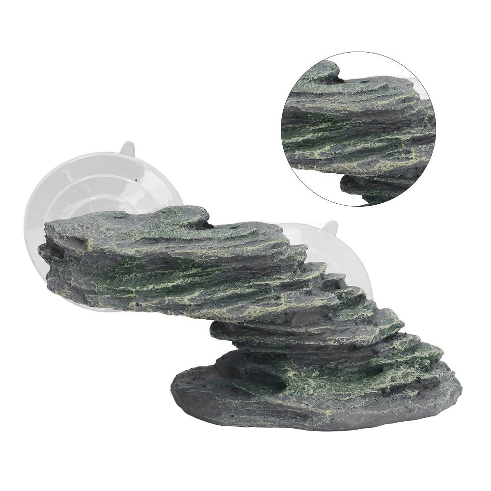 Suction Cup Mount Reptile Basking Dock Resin Resin Climbing Platform Aquarium Decoration