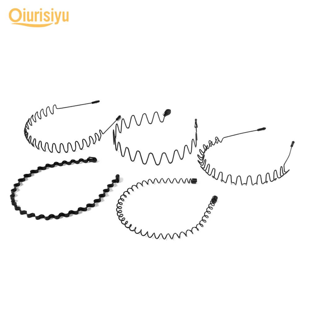 Мужская металлическая волнистая повязка на голову, заколки для волос, обруч для волос