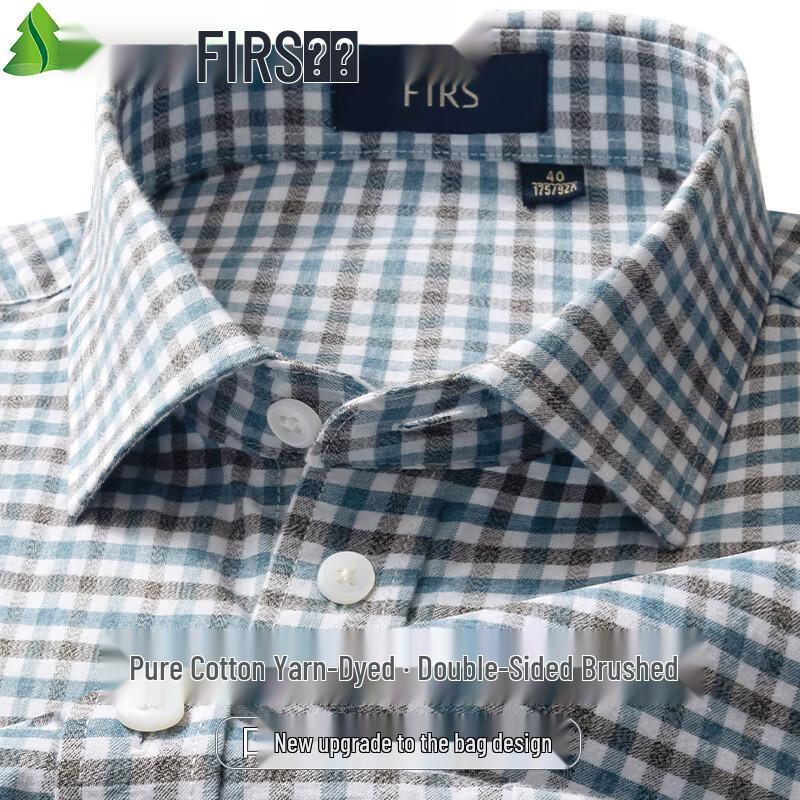 Shanshan Men's Pure Cotton Flannel Long-Sleeve Shirt