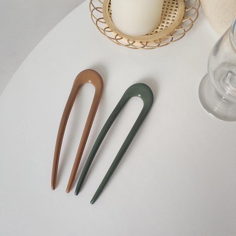 1 шт. Минималистичная заколка для волос U-образной формы, модные палочки для волос, женский пластиковый женский головной убор, аксессуары