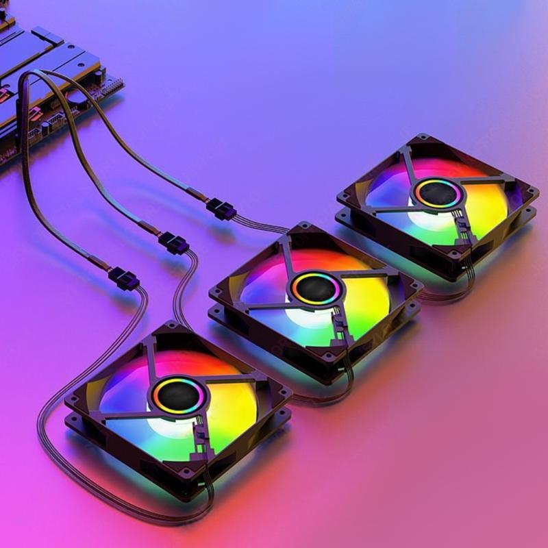 Fan Adapter 1 To 4 Splitter Cable For PC Cooling Systems Supports Speed Controls And Overloads Protections