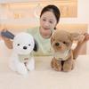 Милая плюшевая игрушка-слюнявчик, мягкая игрушка, мягкий питомец, коричневый / белый щенок, подушка, кукла, кавайные игрушки на Рождество, подарок на день рождения