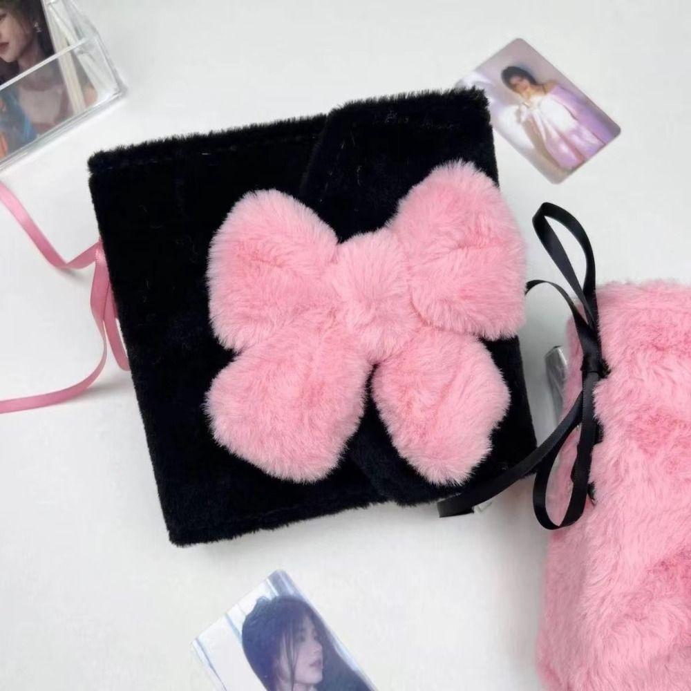 Bowknot Photo Album Plush 3-inch Small Card Storage Binder Creative Photocard Holder  Student