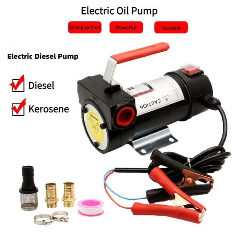 Small Handheld Diesel Pump 12V/24V Portable Electric Oil Pump High Power Self Priming Refueling Pump