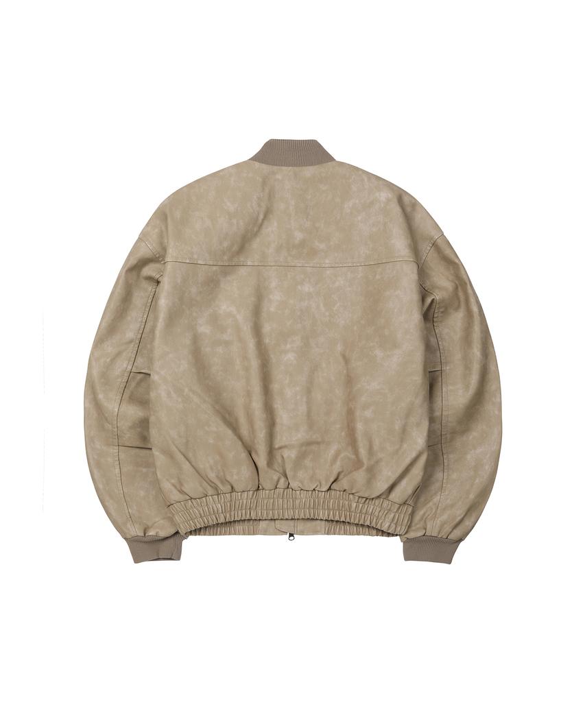 Блузон из стираной искусственной кожи Secondmono [Бежевый]_Sejk024Beige