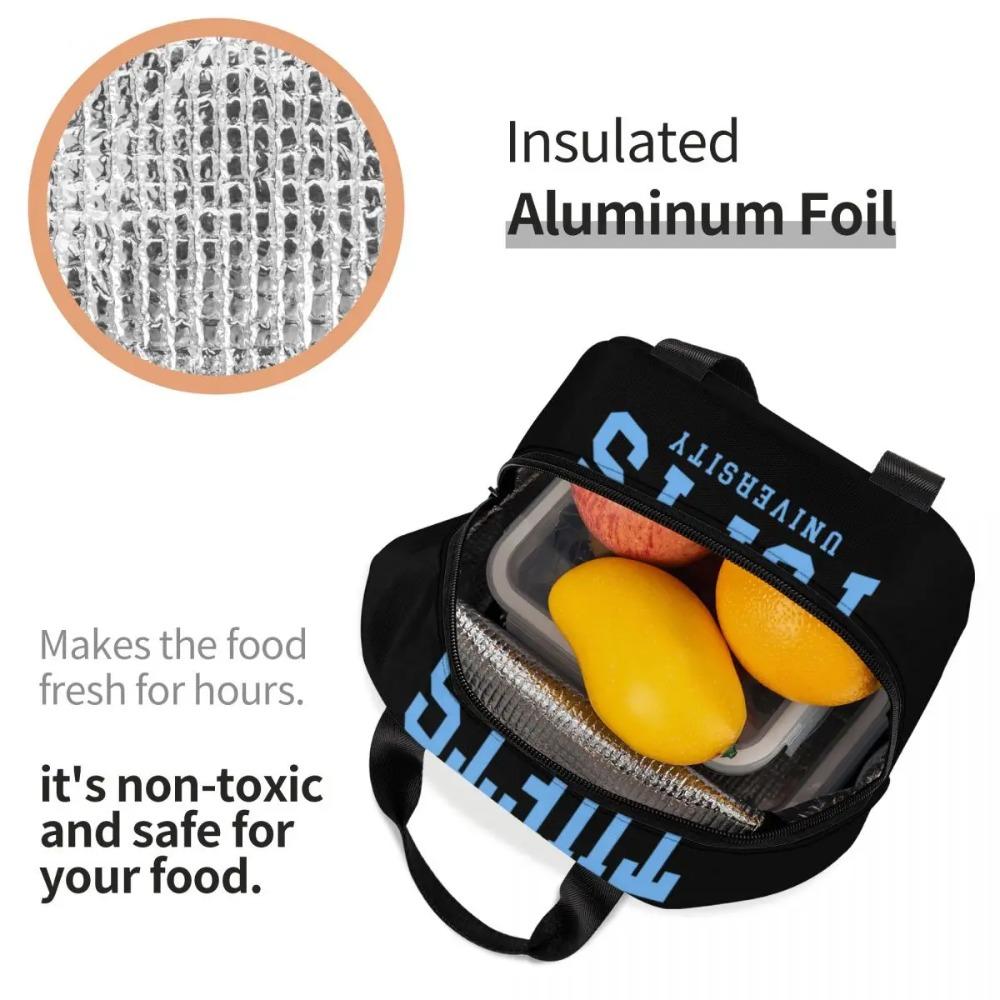 Tufts - College Font Curved Insulated Lunch Bag for Kids School Cooler Thermal Food Box Tote Portable Lunch Boxes Container