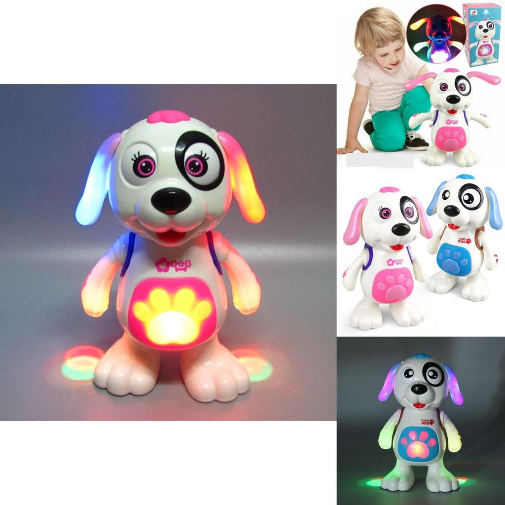 Очаровательная розовая светящаяся и музыкальная танцующая игрушка-собачка для девочек от одного до девяти лет