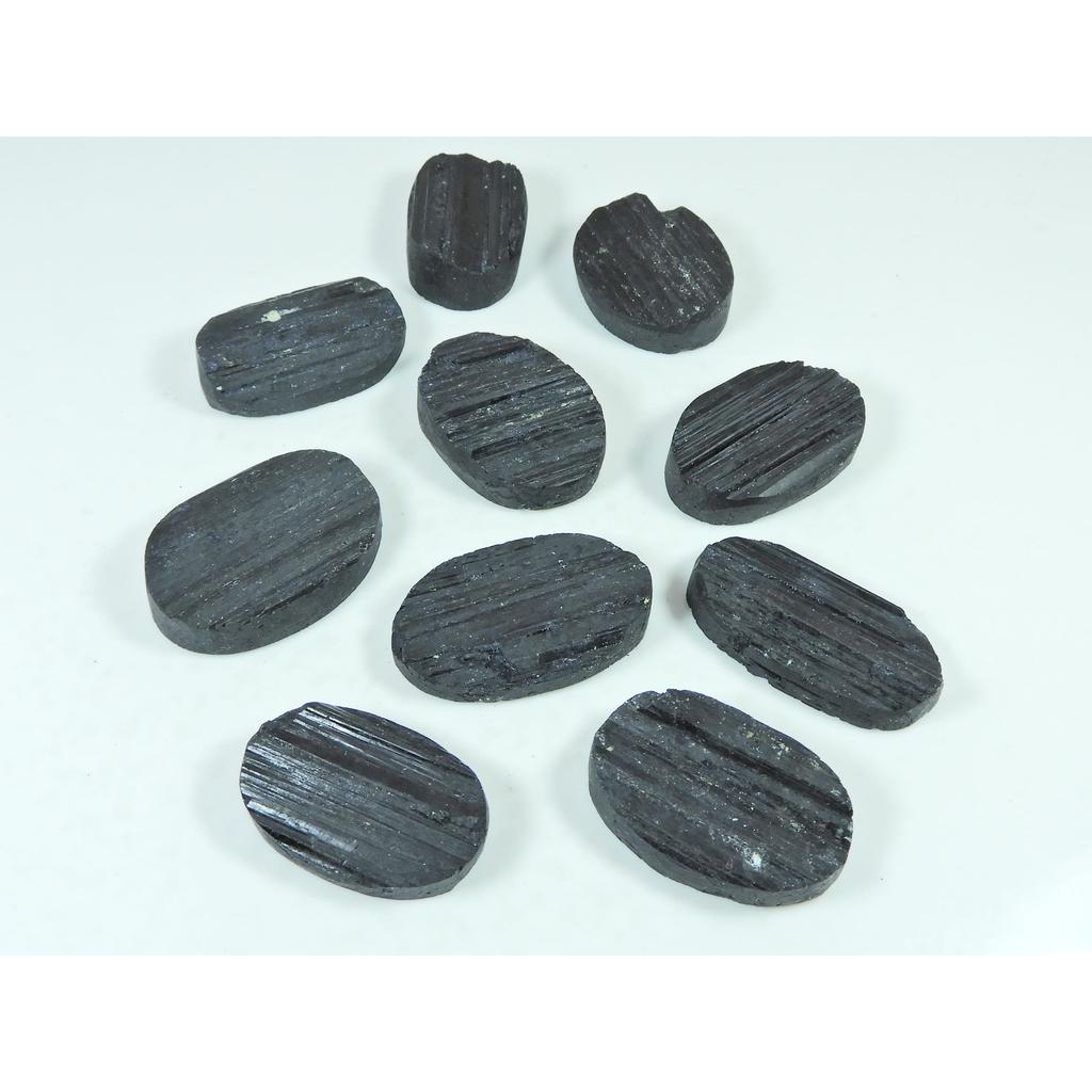 440Cts. Natural Black Tourmaline Oval Cabochon Loose Gemstone 10 Pcs Lot C-3838