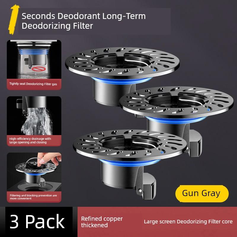 Italian Floor Drain Odor Preventer Large Filter Screen Bathroom Sewer Anti-Odor Sealing Cover Copper Neutral Anti-Odor