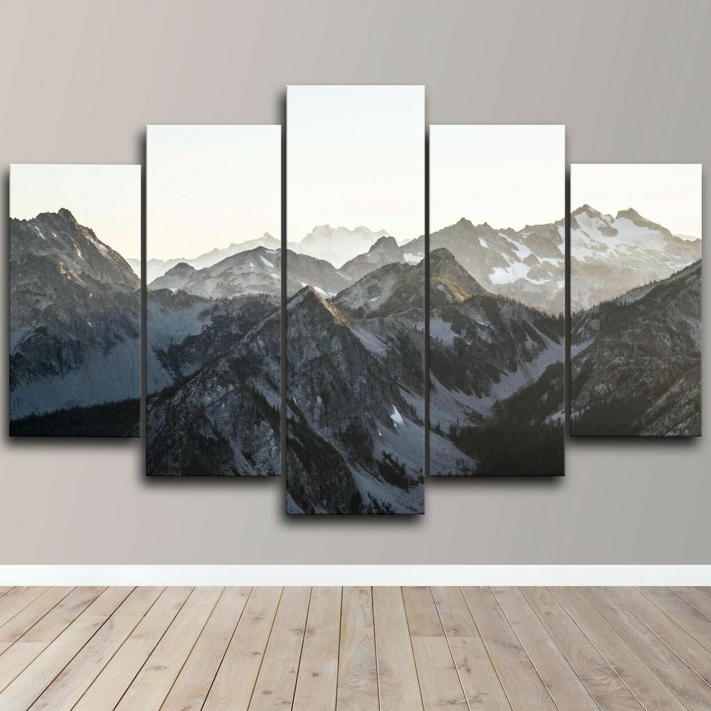5 шт., снежные горы, природа, красота, искусство, 5 шт., холст, настенная живопись, принт, домашний декор, картины без рамки, абстрактные 5 шт., фотографии