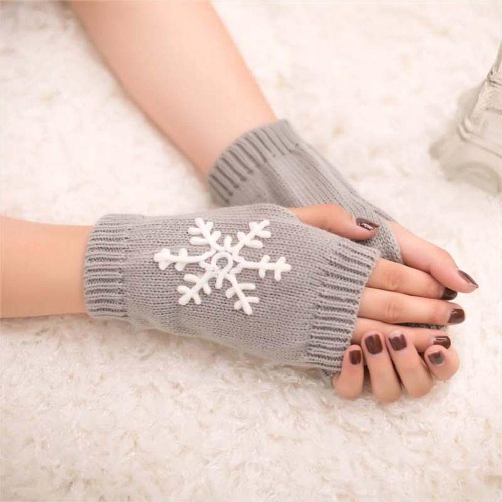 Keep Warm Knitted Gloves Thick Mittens Fashion Half Finger Gloves Autumn Winter