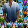 Мужская летняя новая свободная рубашка с коротким рукавом с принтом, кардиган, пляжная рубашка
