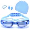 Adult Swimming Goggles Set Swimming Goggles Swimming Cap Waterproof Anti-fog Electroplating