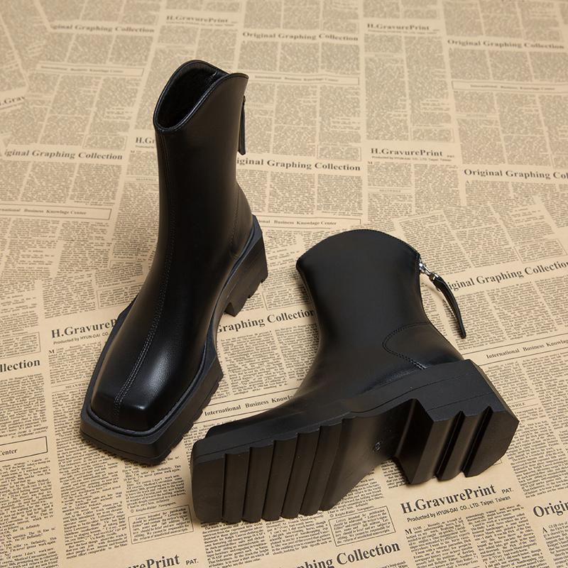 Осень Зима Винтажные Сапоги до колена на толстом каблуке Женские Модные Туфли для вечеринок стриптизерш с квадратным носком De Mujes