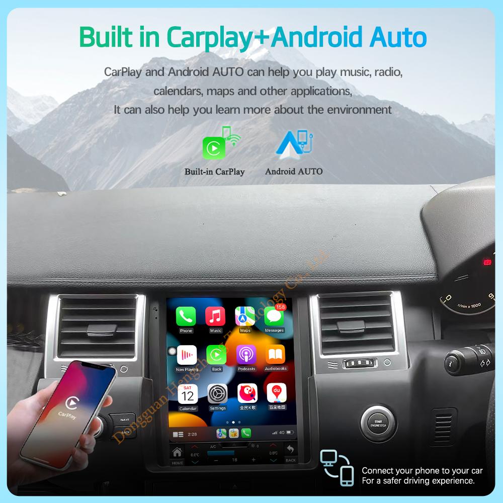 10,4 дюйма Для Land Rover Range Rover Sport L320 2010-2013 Правый руль GPS Навигация Android12 CarPlay 4G Автомобильный мультимедийный плеер