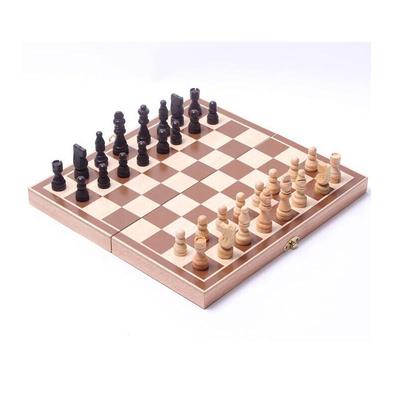Деревянный инкрустированный складной шахматный набор (30x30 см)